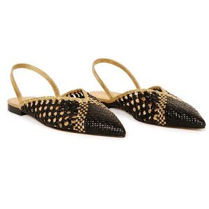 EUC SANDRO Melena Woven Leather Slingback Point-toe Flats, FIRM PRICE